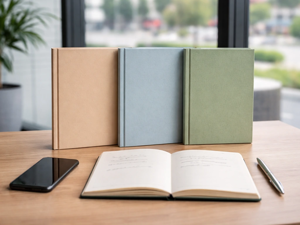 Minimal photo of a desk with three folders and a notebook showing valuation approaches