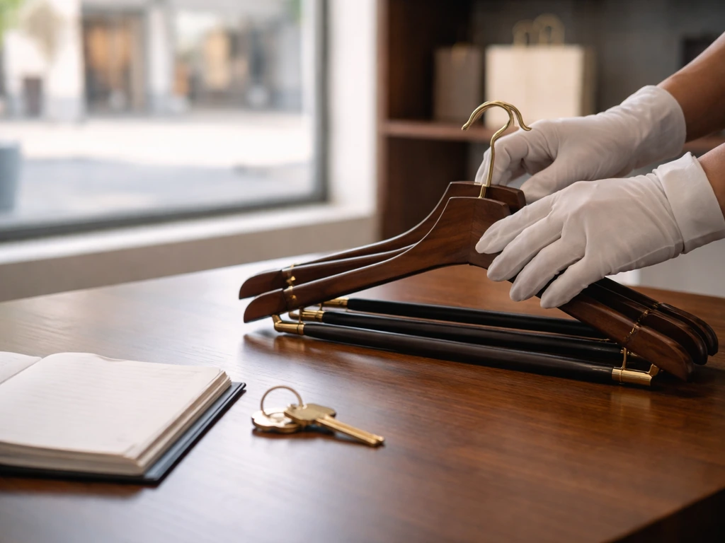 Anonymous luxury retail counter with keys and planner, symbolizing factors that shift net worth