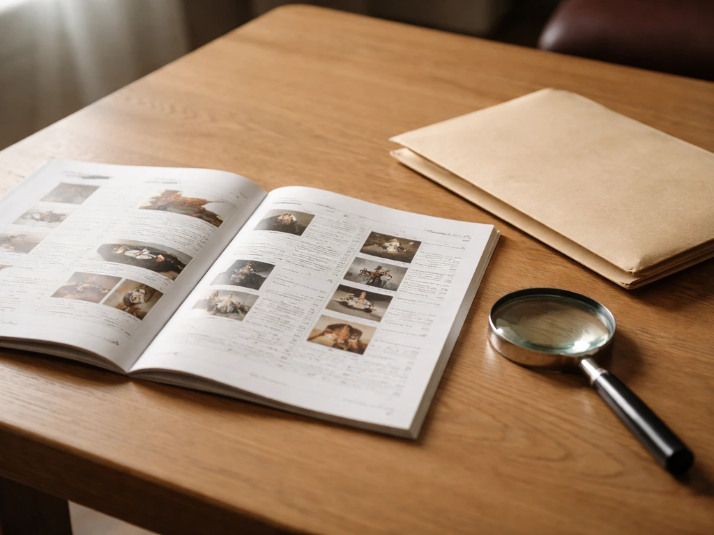 Open auction catalog pages with handwritten lot details, personal effects and estate planning context