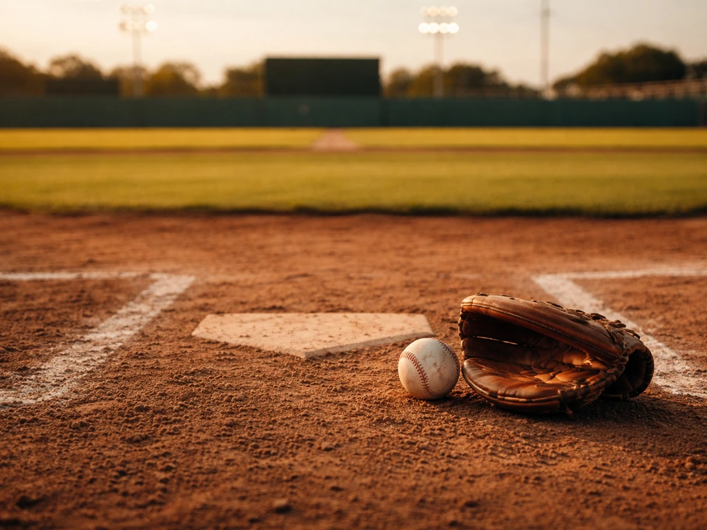 Baseball field scene with glove and ball near home plate, symbolizing a pro career and earnings.