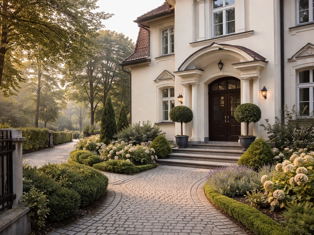 Exterior view of a quiet European residential property in Ciechocinek-style town setting, symbolizing a major asset