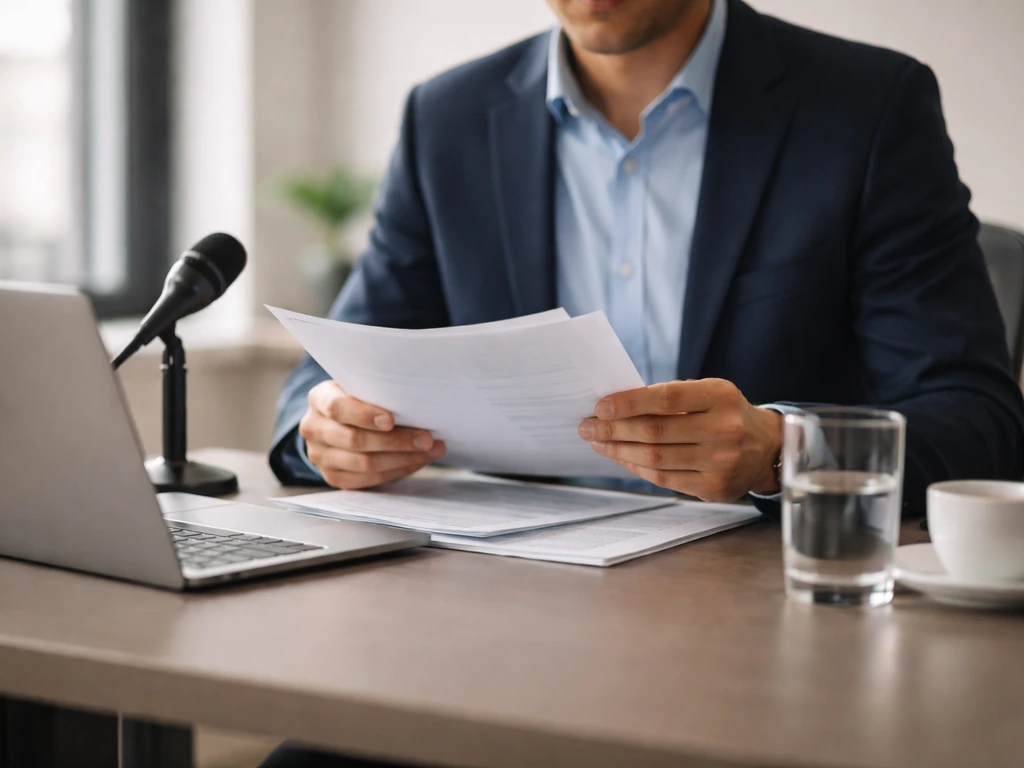 An anonymous finance professional working at a quiet desk with a laptop and coffee, symbolizing a CFP adviser