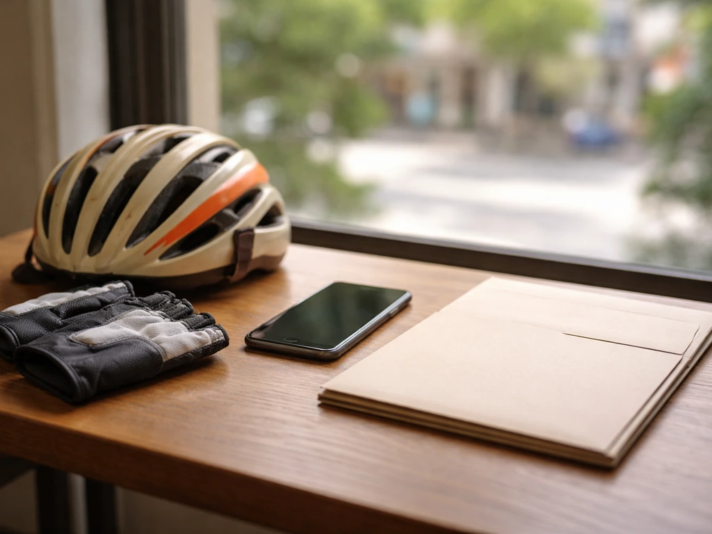 Minimal desk scene with cycling-themed elements symbolizing earnings, endorsements, and post-career income