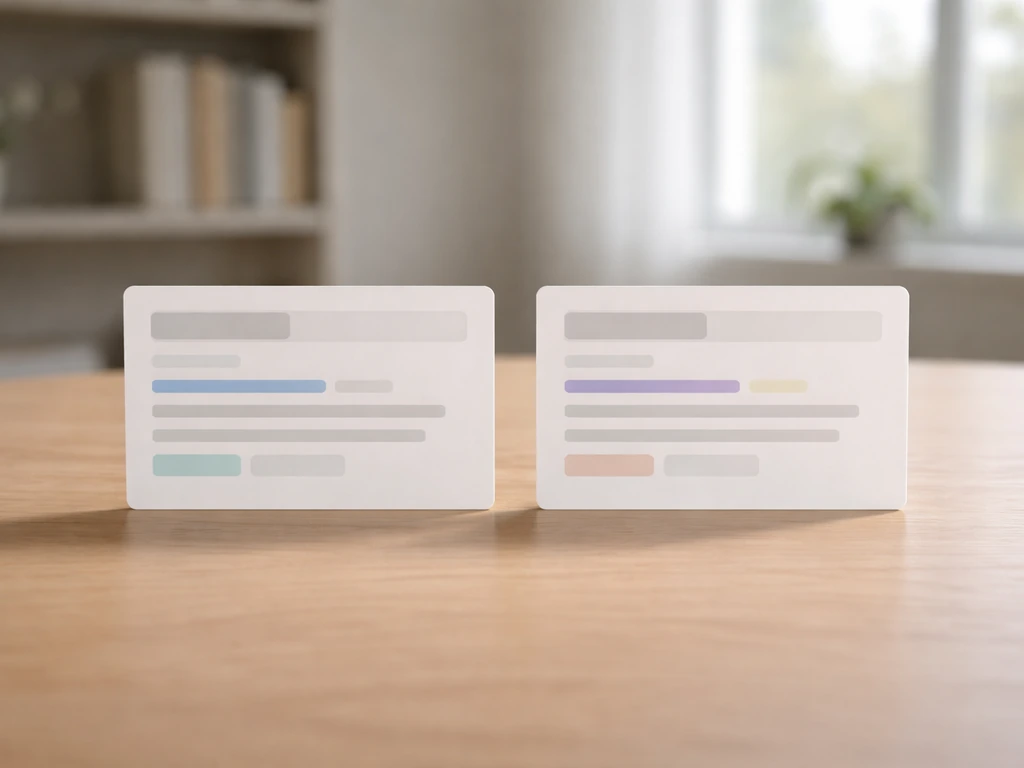 Two side-by-side blurred card-like placeholders in a minimal office setting, suggesting name disambiguation.